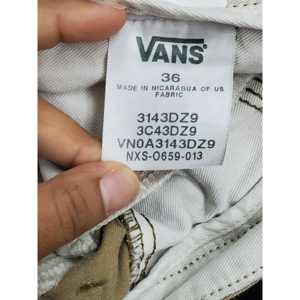 Vans Men Pants 36 Khaki Chino Twill Casual Pants Button Zipper 31